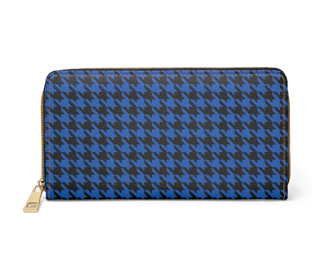 Blue and Black-HT Pattern-Womens-Zipper Wallet
