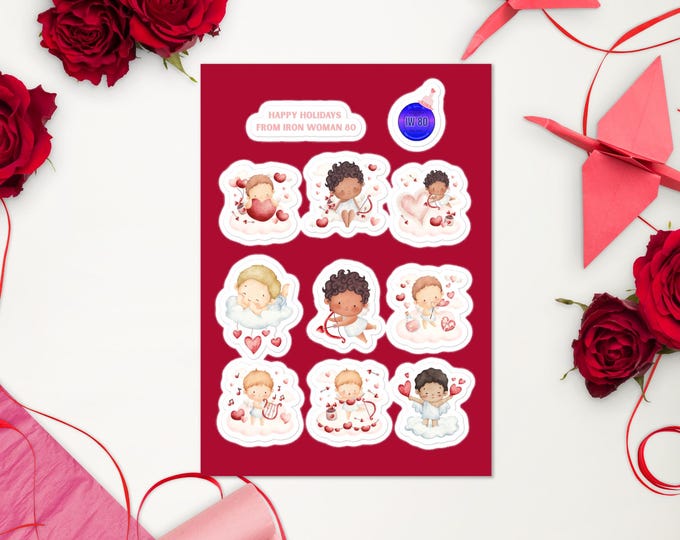 Cute Cupids Valentines Day Sticker sheet