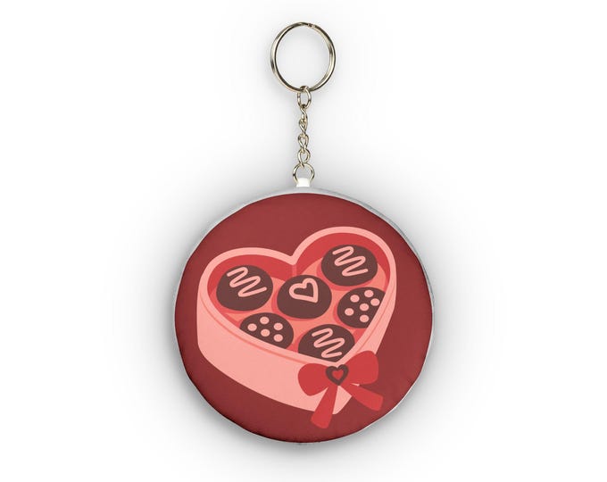 Heart Chocolate Box Custom Shape Mini Plush Keychain | Valentine Trinket