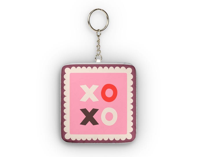 XOXO Pink Cookie Mini Plush Keychain | Custom Shape