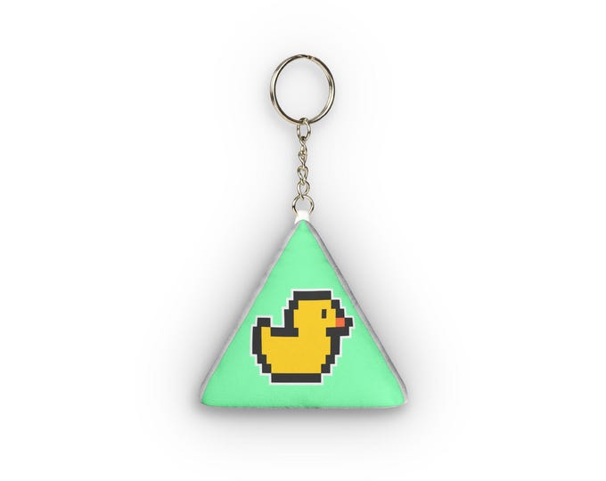 Pixel Duck Triangle Plush Keychain | Custom Shape Mini Plush