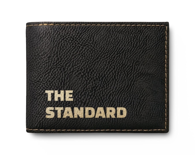 The Standard | Bi-Fold Wallet, Black Gold, Black Silver, Rustic Gold, Gift for him