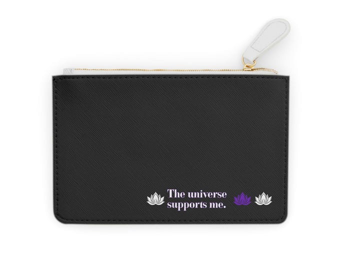 Trust the path lotus design Mini Clutch Wallet | minimalist zipper pouch