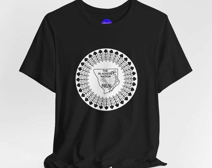 Blackfeet Tribe Unisex Tee – Amskapi Piikuni Shirt, Native American Graphic T-Shirt, Sustainable Indigenous Apparel, Iron Woman 80