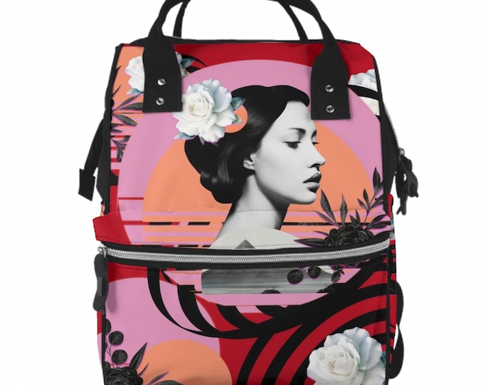 Clean Girl Minimalist in Scarlet Red Multifunctional Large Capacity Mommy Backpack Diaper Bag