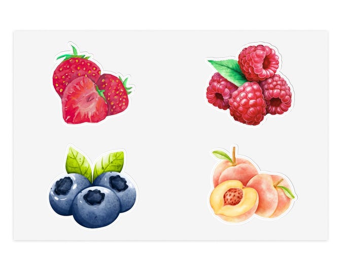 Fruit-Themed Sticker Sheets – Colorful Stickers for Journaling, Scrapbooking, Crafts & Gifting