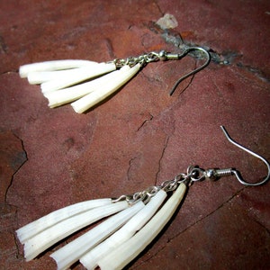 Dentalium Shell Cascading Earrings