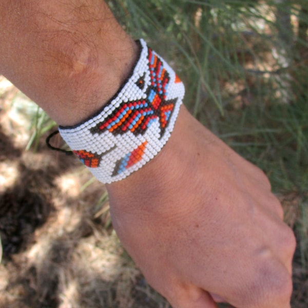 Thunderbird Loom Woven Beaded Bracelet