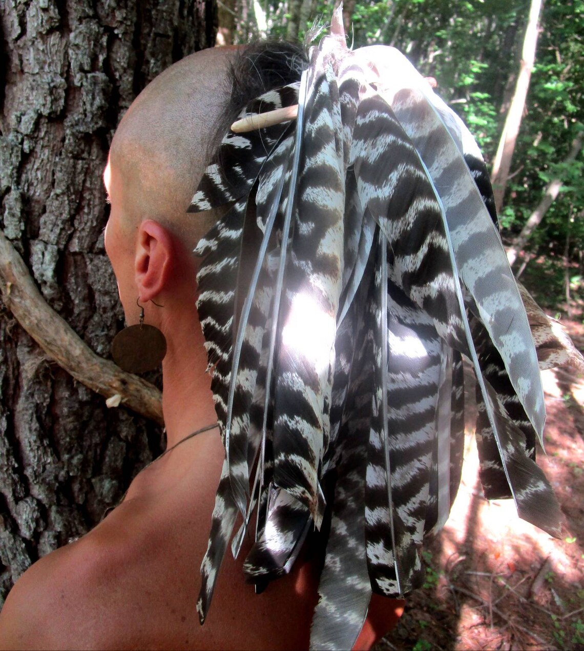Eastern Woodlands Turkey Feather Hair Roach Etsy