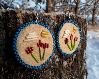 Ein Omen des Frühlings Quilling Ohrringe