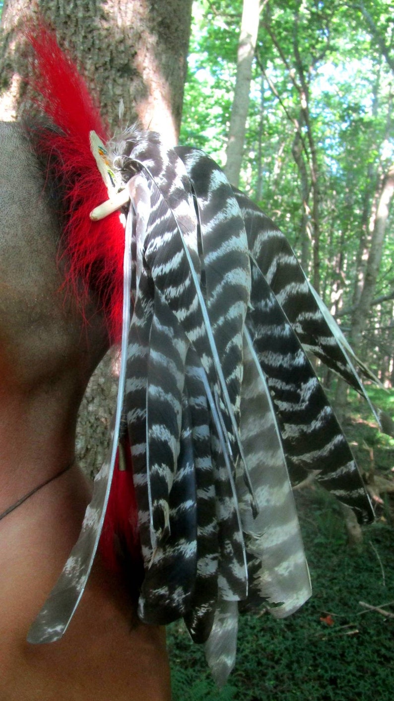 Eastern Woodlands Turkey Feather Hair Roach Etsy