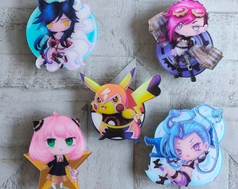 Jins ahri vi league of legend arcane Pikachu-nintendo smash bros pokemon pokemonster - phone grip - anime manga cute kawaii