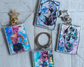 Discontinued Keychains – Ganyu, Misty, Ahri, DJ D.Va | Semi-Realistic Videogame Fan Art | Limited Stock – On Sale