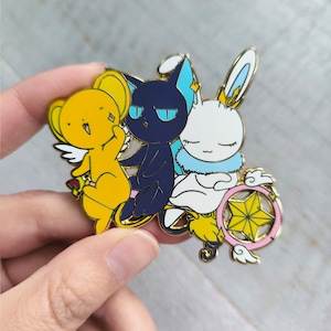 PIN IN SMALTO DURO ღ Cattura carte Sakura e carte trasparenti: kero spinello momo fan art linarahe kawaii simpatico animale domestico chibi