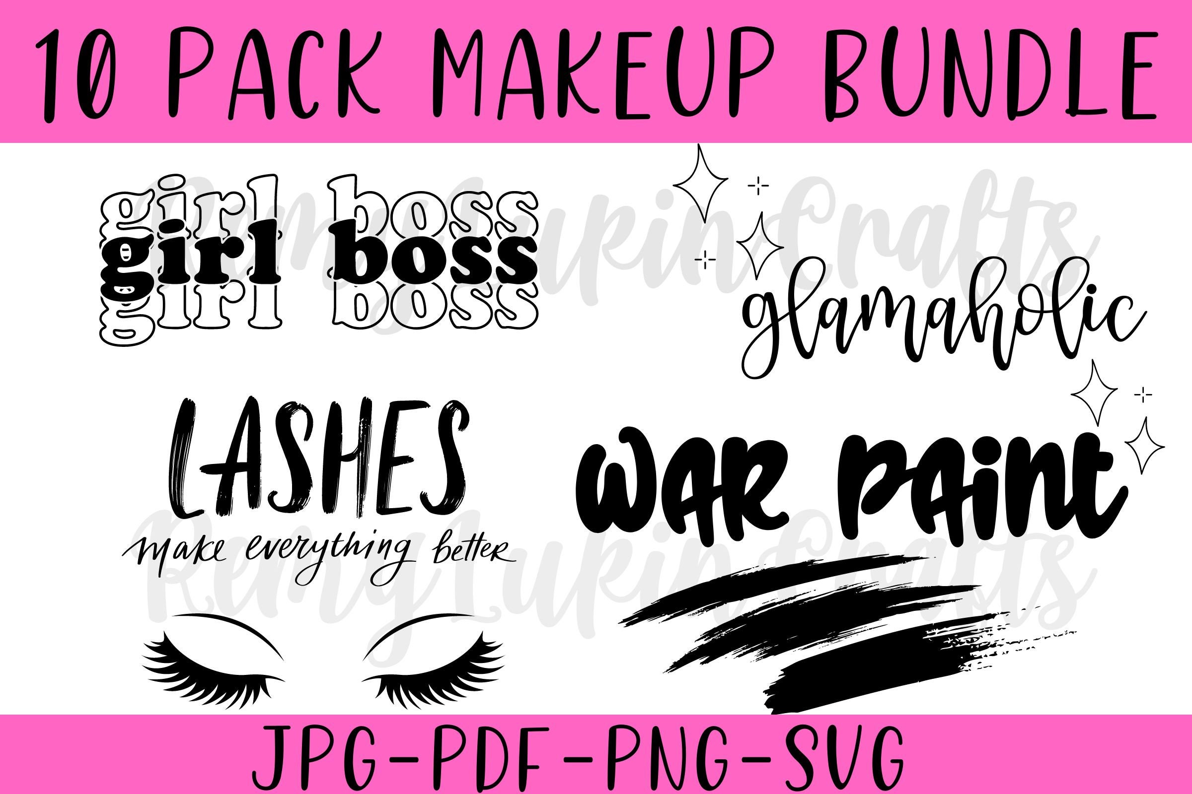 Makeup Quotes SVG Bundle: Glam Design Files (Digital Download) - Thumbnail 2