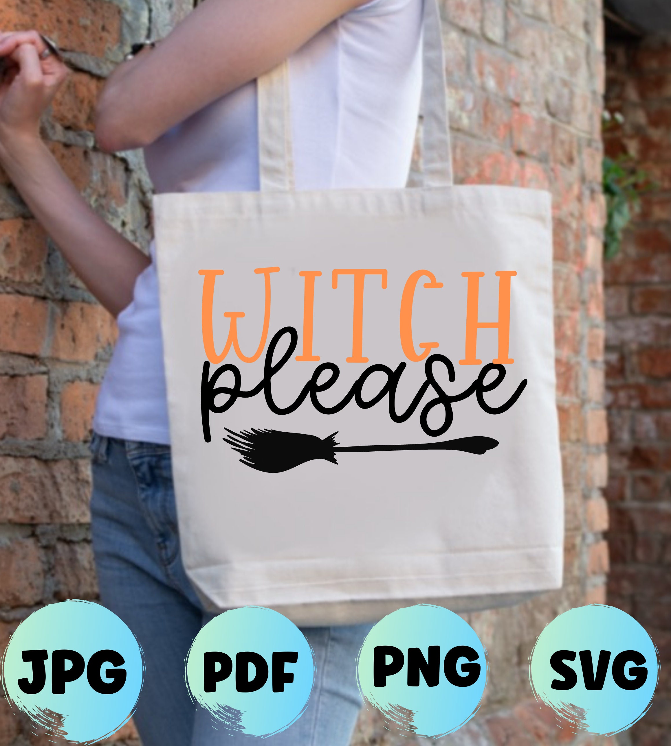 Halloween SVG Cut Files: Witch Please T-shirt Design (Digital Download) - Thumbnail 5
