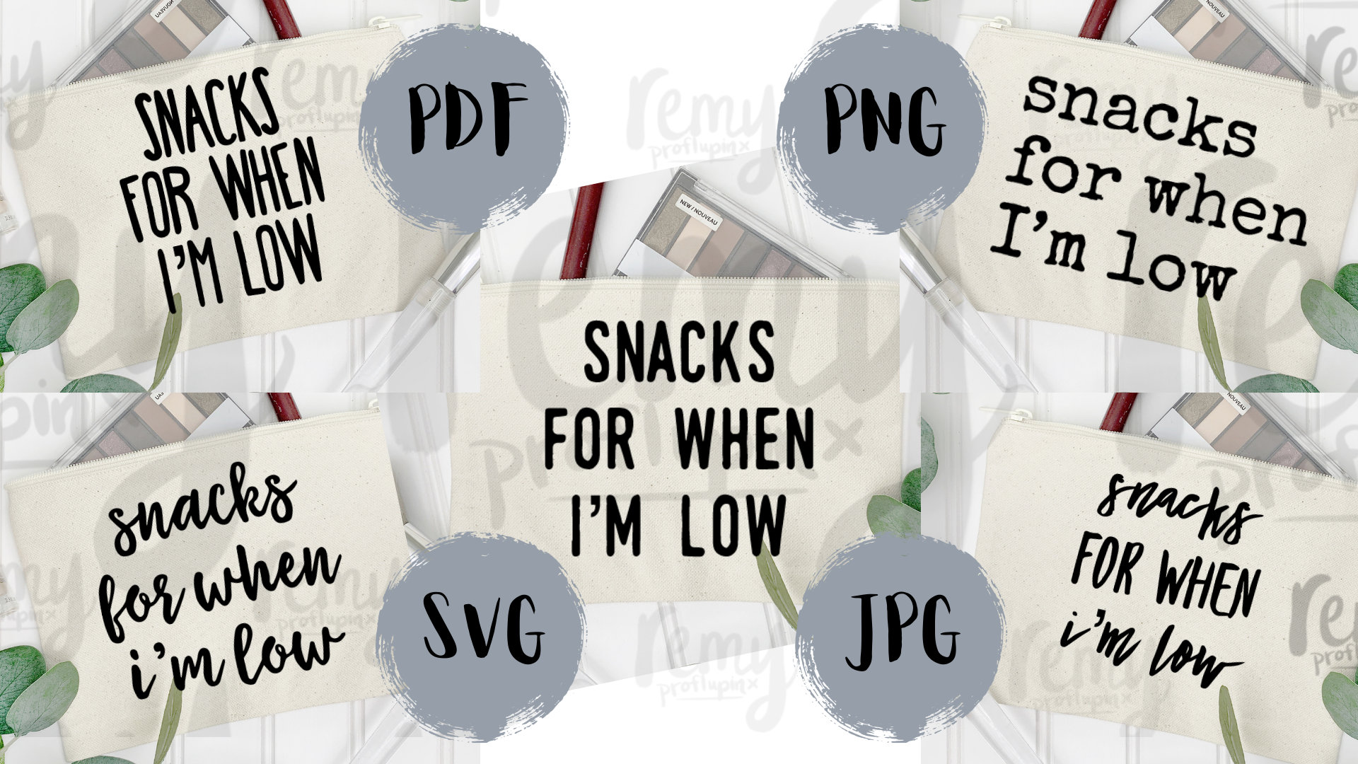 Makeup Bag Quotes SVG Bundle: 5 Styles, Commercial Use (Digital Download) - Thumbnail 4