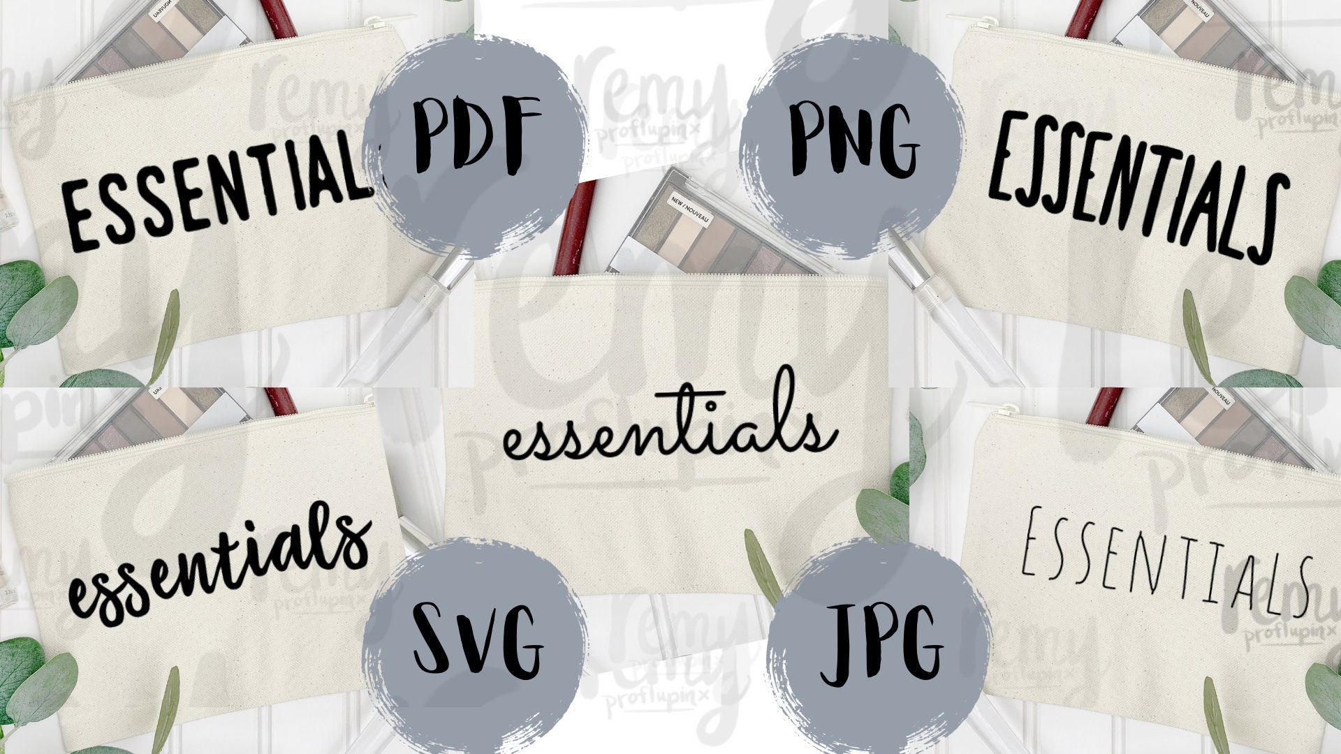 Makeup Bag Quotes SVG Bundle: 5 Styles, Commercial Use (Digital Download) - Thumbnail 2