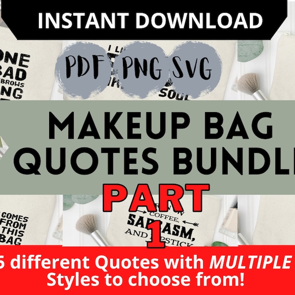 Makeup SVG Bundle | Makeup Bag SVG Bundle | Makeup Quotes SVG Bundle | Cut Files | Cricut Ready | Instant Download | Commercial Use