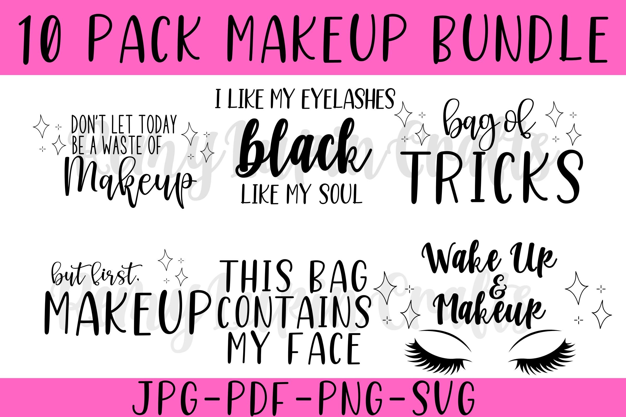 Makeup Quotes SVG Bundle: Glam Design Files (Digital Download)
