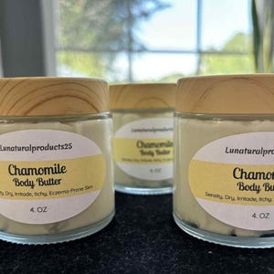 Chamomile Body Butter, Body Lotion, Body Butter With Shea Butter,  100% Pure Natural Moisturizer For Skin