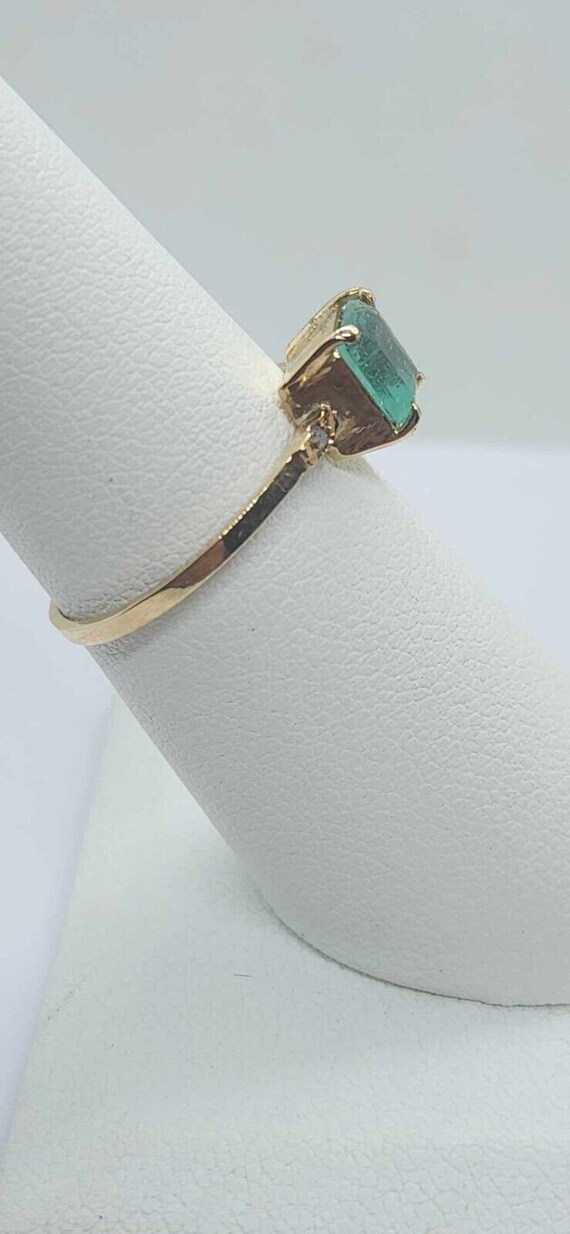 Natural Colombian Emerald Womens Ring 18K Yellow … - image 2