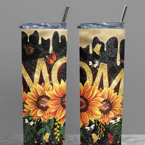 Mom  wrap Tumbler,Mother's Day Sunflower Tumbler ,Skinny Tumbler PNG , Sublimation Design Straight & Tapered , PNG Digital Download.