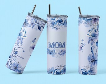 MOM Tumbler , 20 OZ Skinny Tumbler PNG ,Mother's Day Tumbler , Mom gift , Sublimation Design Straight & Tapered , Png Digital Download