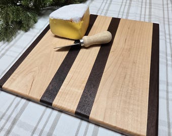 Handcrafted Small Maple and Peruvian Walnut Cutting Board