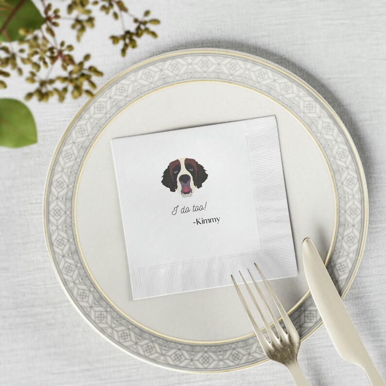 Custom Dog Wedding Napkins image 1