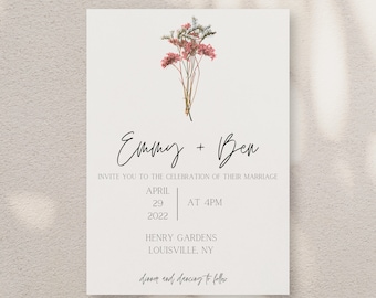 Simple Garden Wedding Invitations w/ envelopes