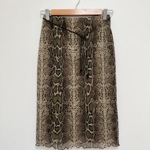 Vintage Y2K mesh snake print skirt - size XS