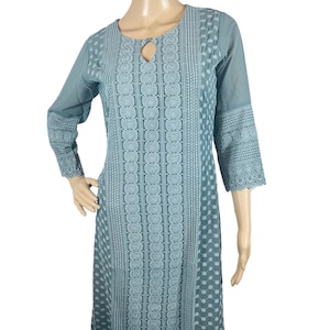 Pure Georgette Chikankari Embroidery Work Kurti