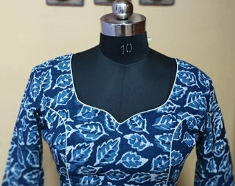 Kalamkari Designer Readymade Saree Blouse-Long Sleeves