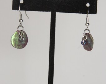 Holographic coin fishhook earrings