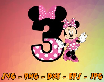 Birthday Minnie Mouse Svg, Cupcake Toppers, Cupcake Pick