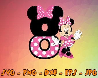 Birthday Minnie Mouse Svg, Cupcake Toppers, Cupcake Pick