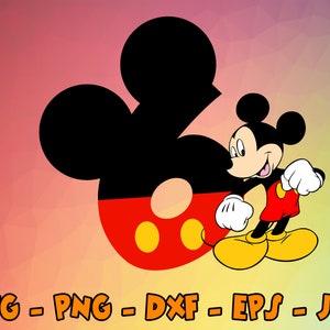 Anniversaire Mickey Mouse Svg, Cupcake Toppers, Cupcake Pick, 6ème anniversaire, Numéro Six Cute Mouse Digital Design Cricut, Svg, Png, Eps, Dxf, Jpg