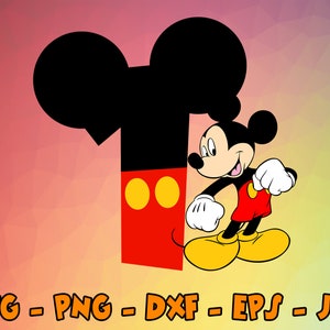 Aniversário Mickey Mouse Svg, Cupcake Toppers, Cupcake Pick, 1º Aniversário, Número Um Cute Mouse Digital Design Cricut, Svg, Png, Eps, Dxf, Jpg