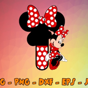 Compleanno Minnie Mouse Svg, Cupcake Toppers, Cupcake Pick, 1 ° compleanno, Numero Uno Cute Mouse Digital Design Cricut, Svg, Png, Eps, Dxf, Jpg