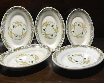 Flora Ceramic Canape Plate Set – 6-Inch Floral Appetizer Plates