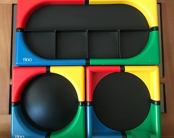 Vintage Schreibtisch Set Tino TTdesign Wella Production Ettore Sottsass Milano 3 containers 80s Mondrian Primary colors vintage rare