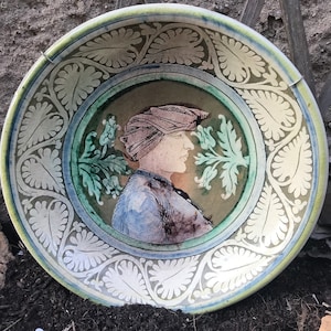 Marco Polo art deco terracotta wall plate