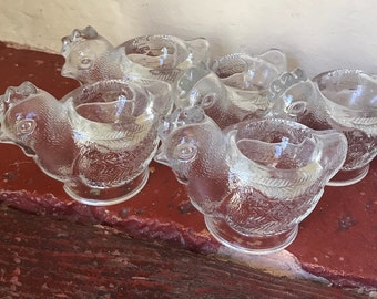 set of 5 cockroaches WMF &quot;hen&quot; molded glass vintage 70s German manufacture design style