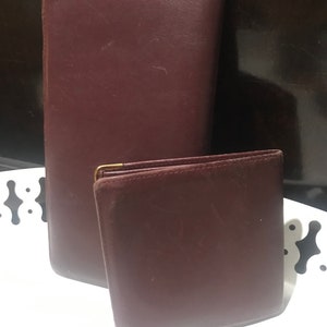 Cartier card holder set 2 items in retro vintage burgundy leather image 6