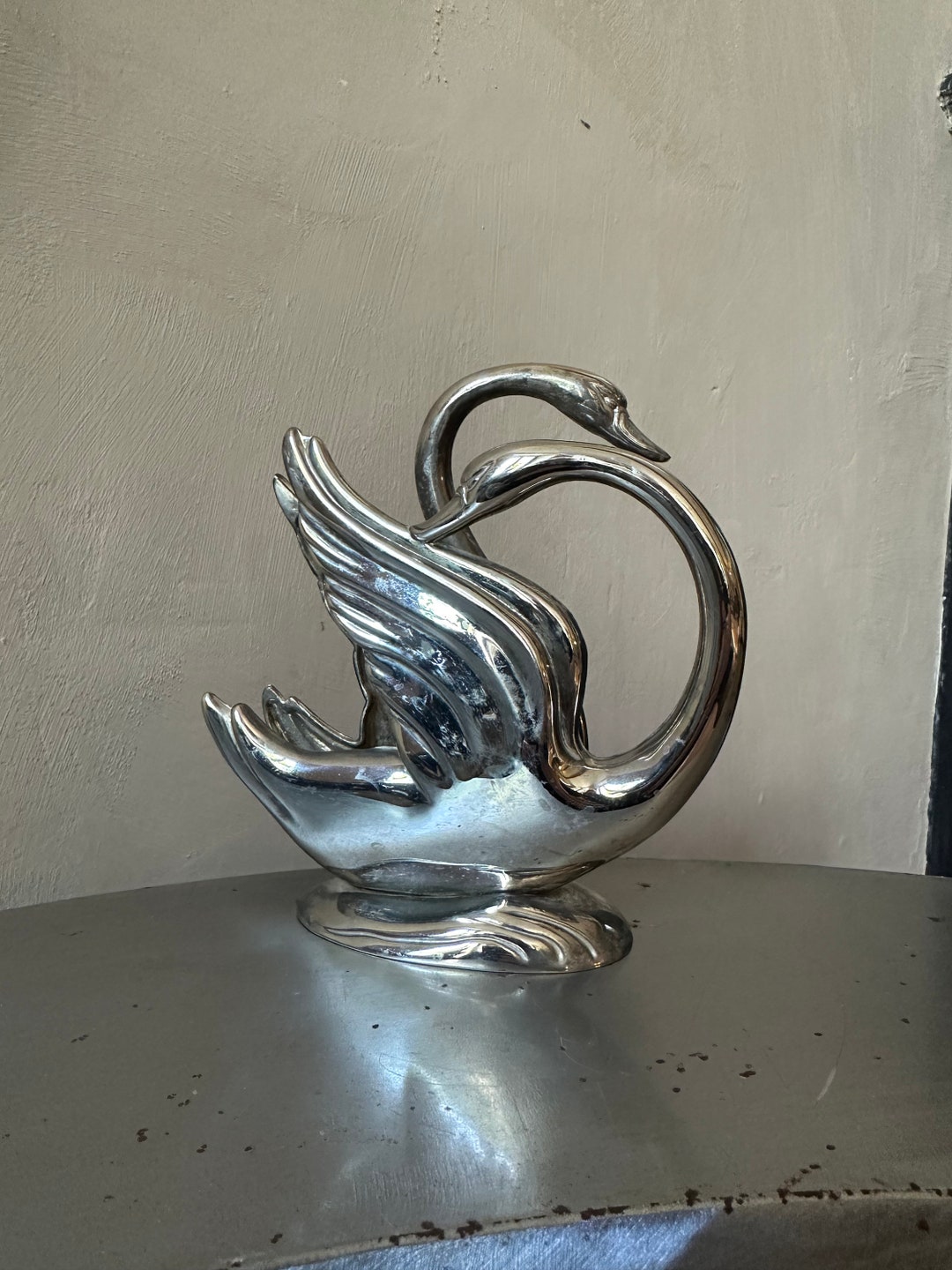 Serviettenhalter Aus Metall In Schwanenform – 2-teiliges Set In Antikgold, Handarbeit Für Den Esstisch (10x6x10 Cm)