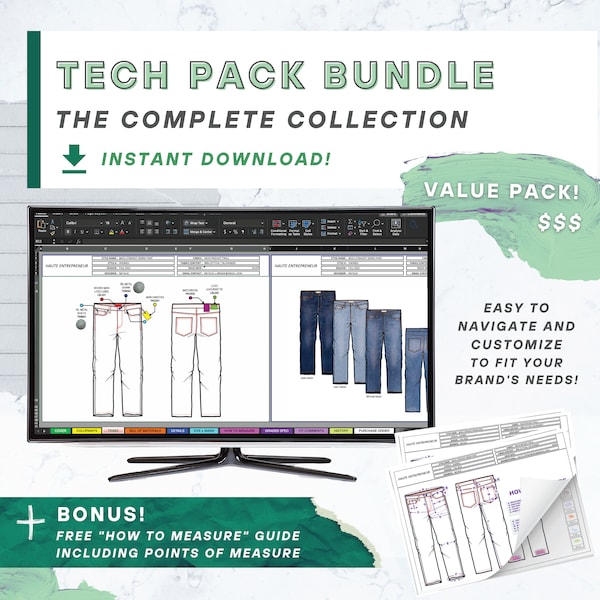Excel Tech Pack Template - Professional Fashion Tech Pack Template
