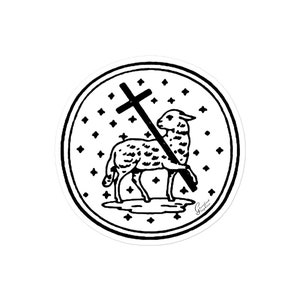Lamb of God Sticker Black and White Christian Gift Bubble-free sticker