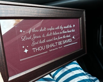 Romans 10:9 Gospel Message Car Window Cling Bumper Sticker