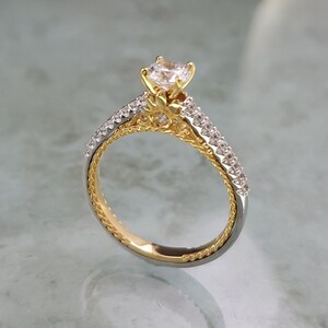 Diamant Hand geschnitzte Verlobungsring